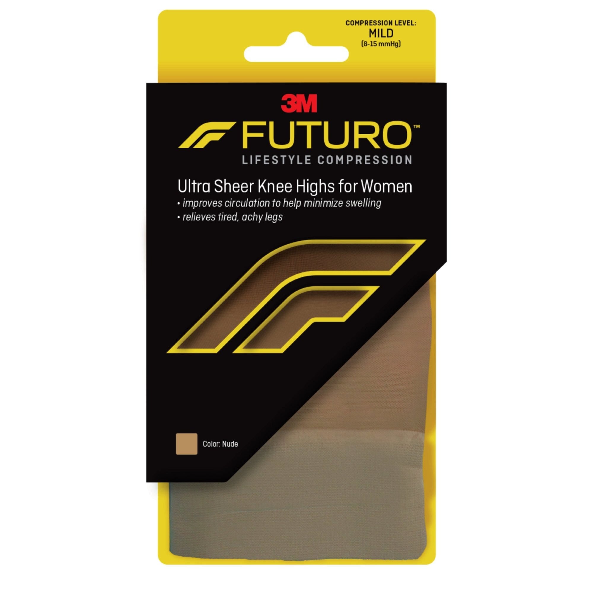 Futuro Energizing Ultra Sheer Knee Highs For Women Medium Nude Mild