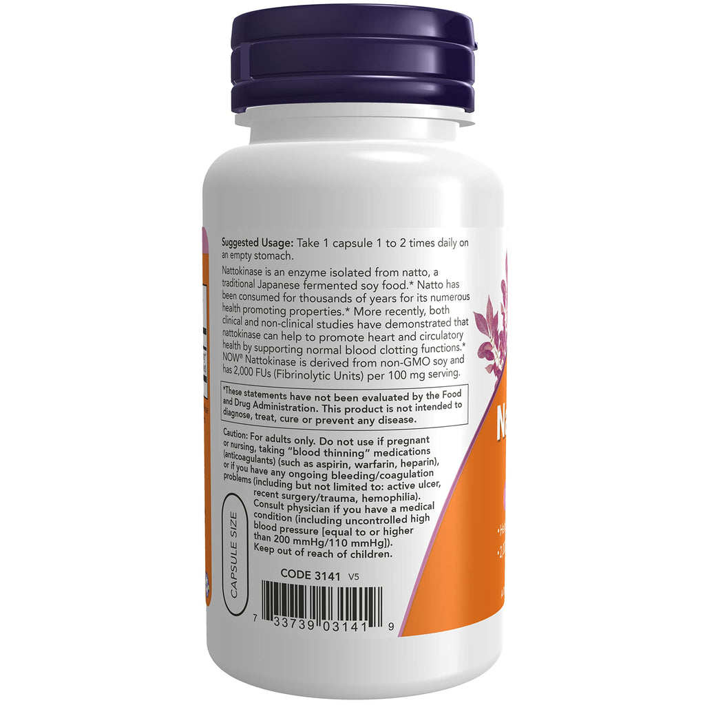 Now Foods Nattokinase 100 mg 120 Vcaps - 3141 - 2 Pack