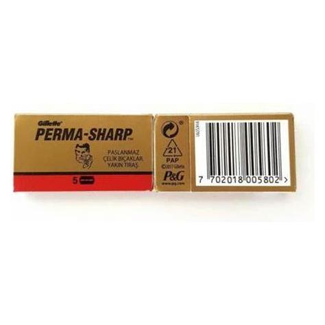 Gillete Perma-Sharp Double Edge Razor Blades - 5 Pack