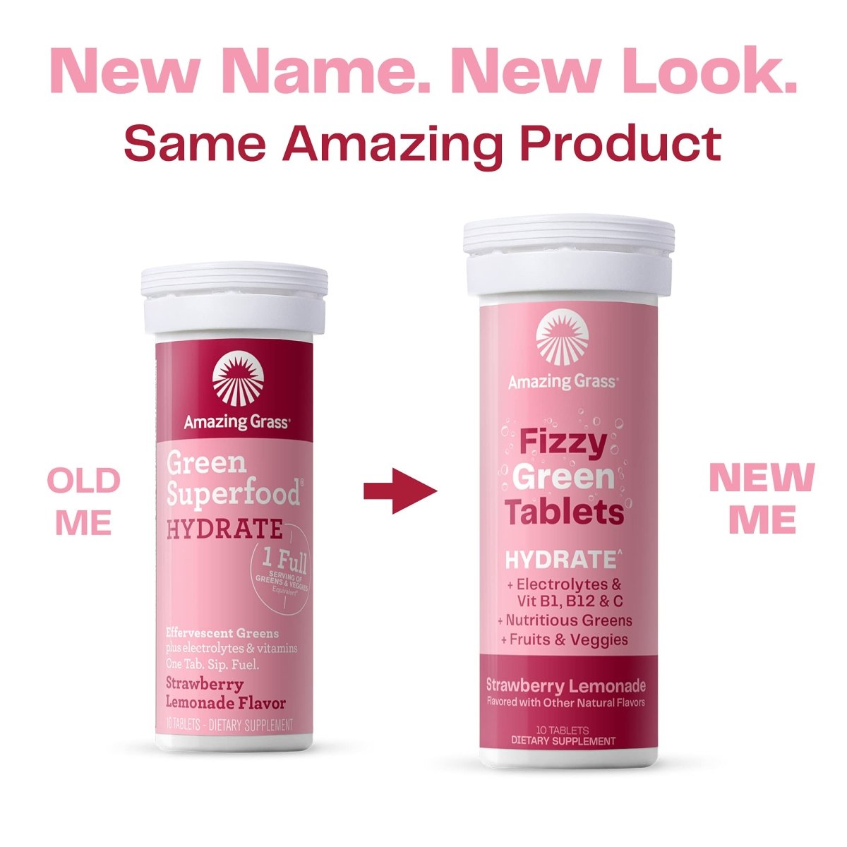 Amazing Grass Green Superfood Hydrate Strawberry Lemonade 10 Tablets