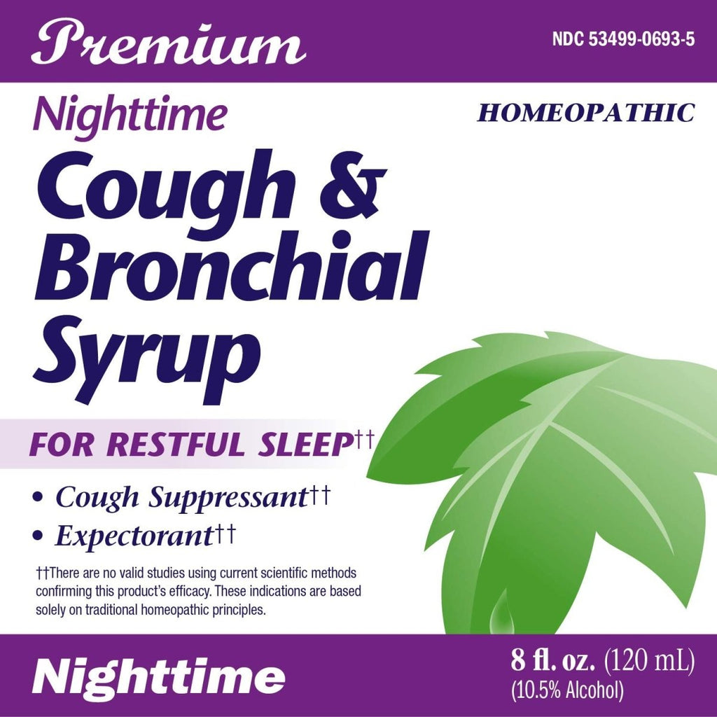 B&T Nighttime Cough & Bronchial Syrup for Restful Sleep Homeopathic, 8 Oz. (Nature's Way Brands)