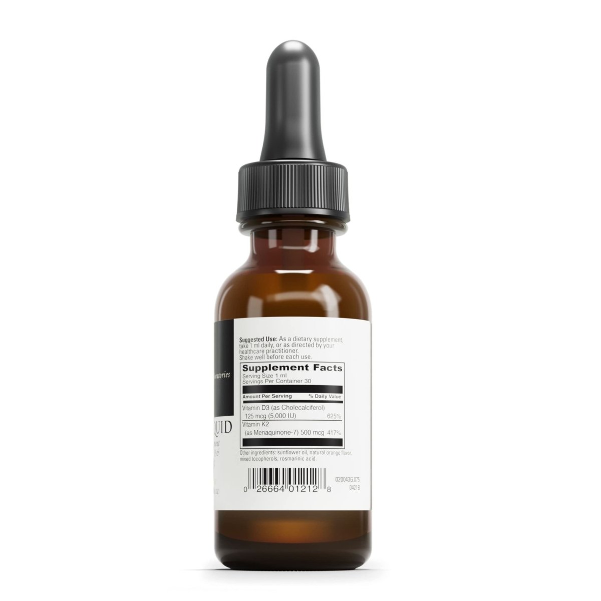 DaVinci Labs D3/K2 Liquid - Dietary Supplement to Support Bone Health, Calcium Balance and Cardiovascular Function* - With Liquid Vitamin D3 and Vitamin D2 - 30 mL