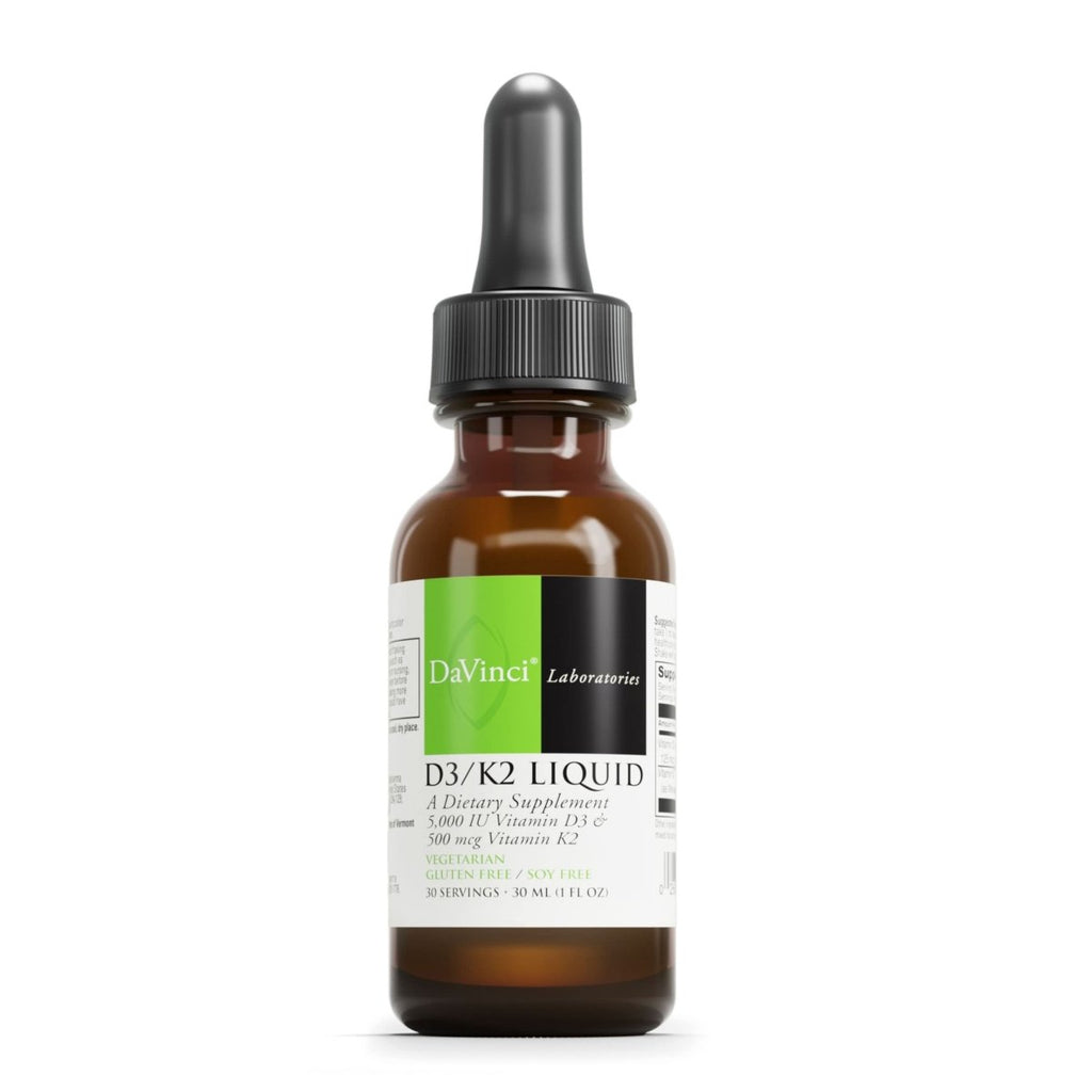 DaVinci Labs D3/K2 Liquid - Dietary Supplement to Support Bone Health, Calcium Balance and Cardiovascular Function* - With Liquid Vitamin D3 and Vitamin D2 - 30 mL