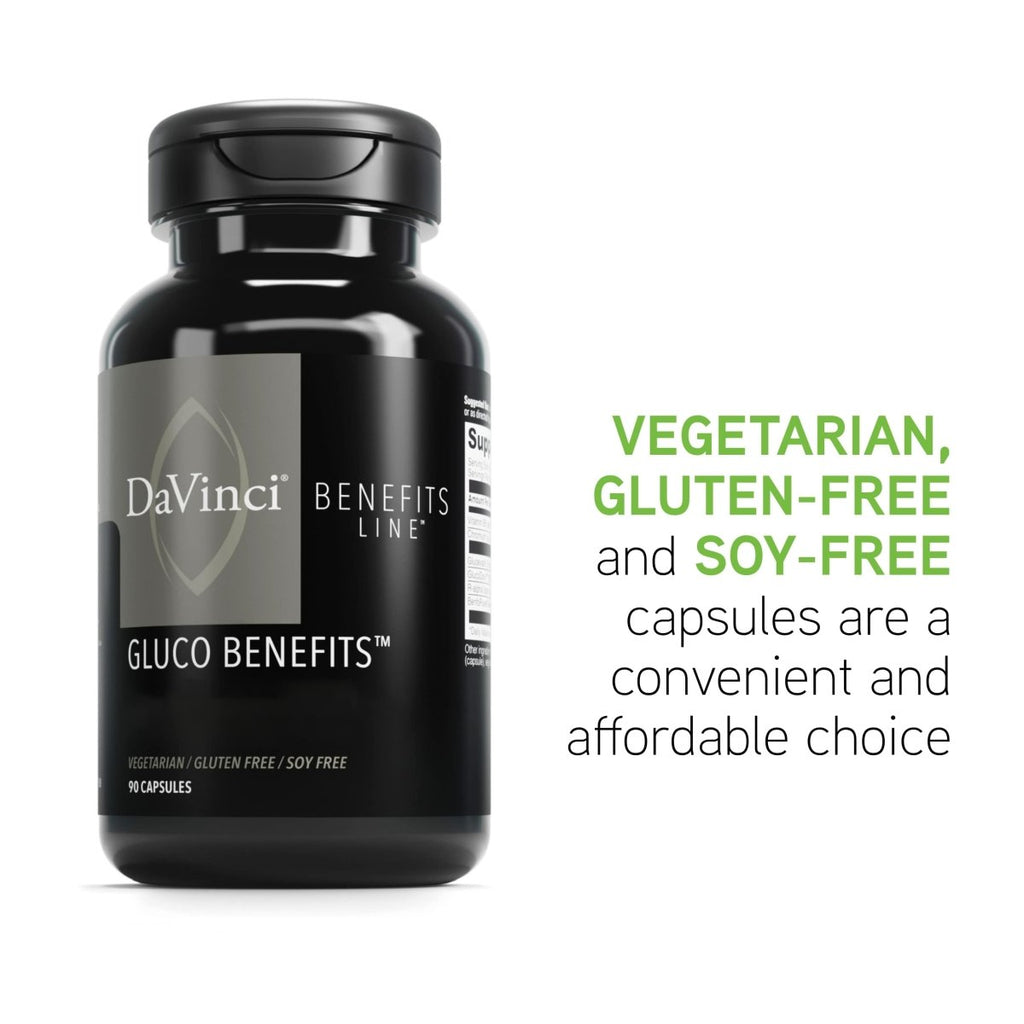 DaVinci Labs Gluco Benefits - Support Healthy Metabolism and Cellular Energy - 90 Vegetarian Capsules