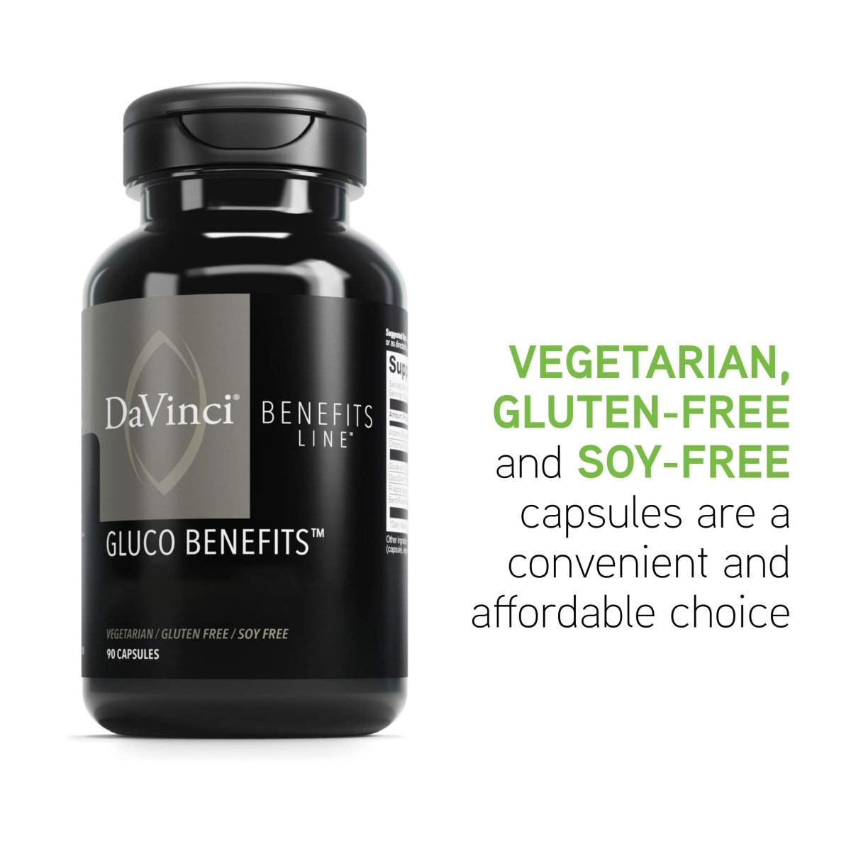 DaVinci Labs Gluco Benefits - Support Healthy Metabolism and Cellular Energy - 90 Vegetarian Capsules