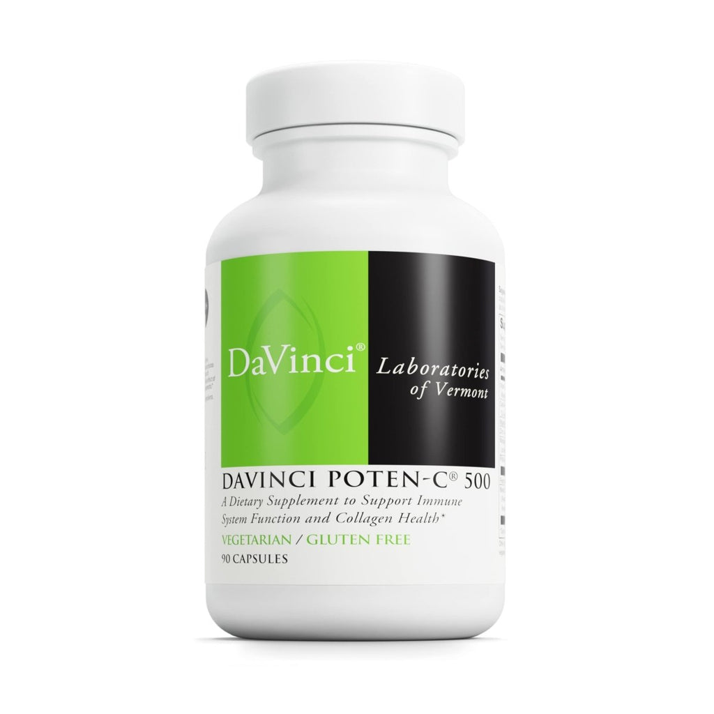 DAVINCI Labs Poten-C 500 - Dietary Supplement to Support Immune System Function & Collagen Health* - with Vitamin C, Calcium, Magnesium, Potassium, and More - Vegetarian - Gluten-Free - 90 Tablets