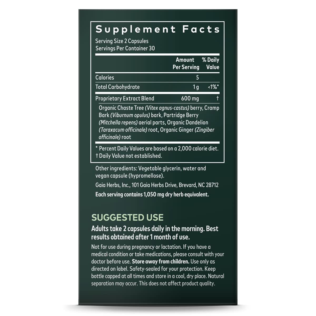 Gaia Fertility Support 60 Vcaps Vitex Reproductive Formula