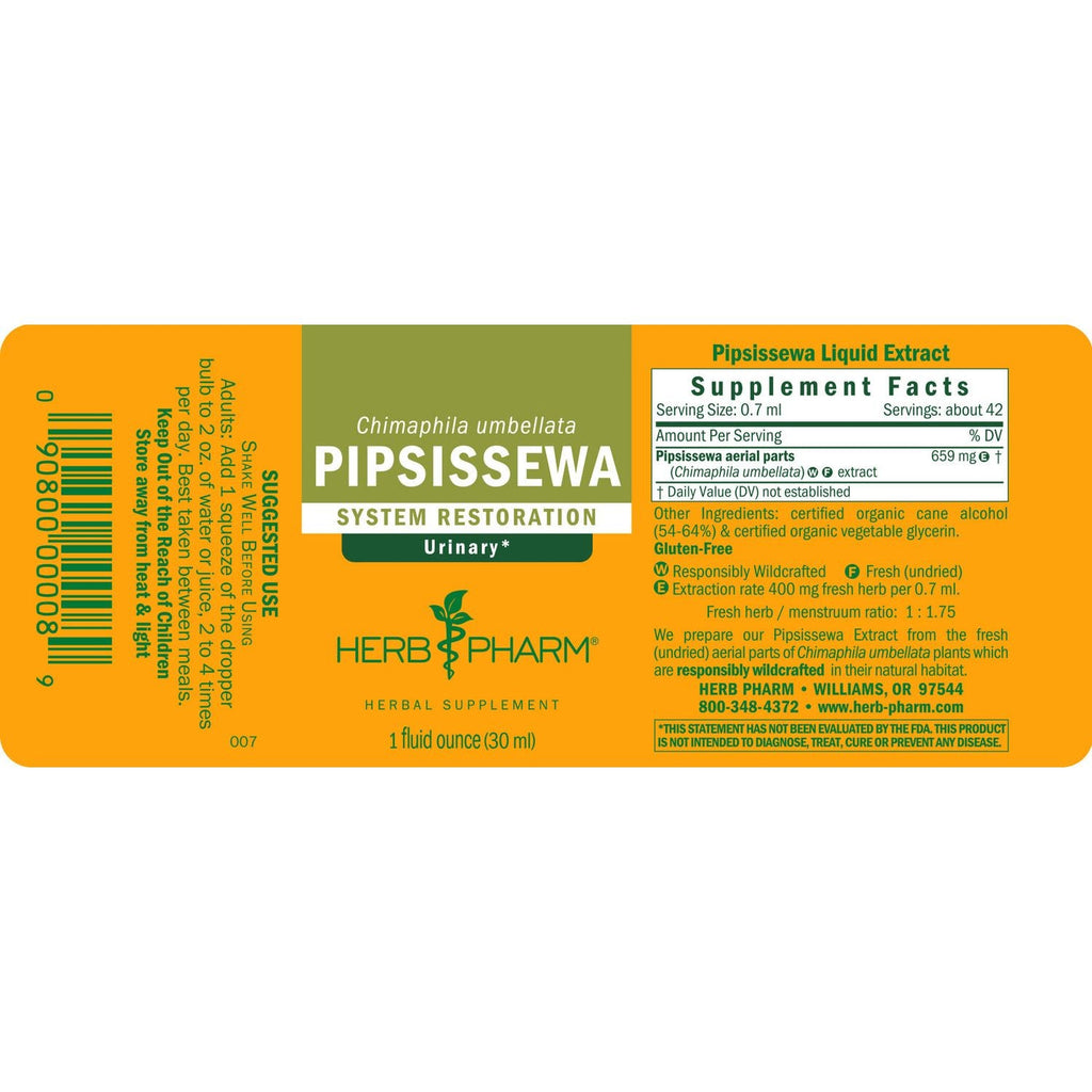 Herb Pharm Pipsissewa Liquid Extract for Urinary System Support - 1 Ounce
