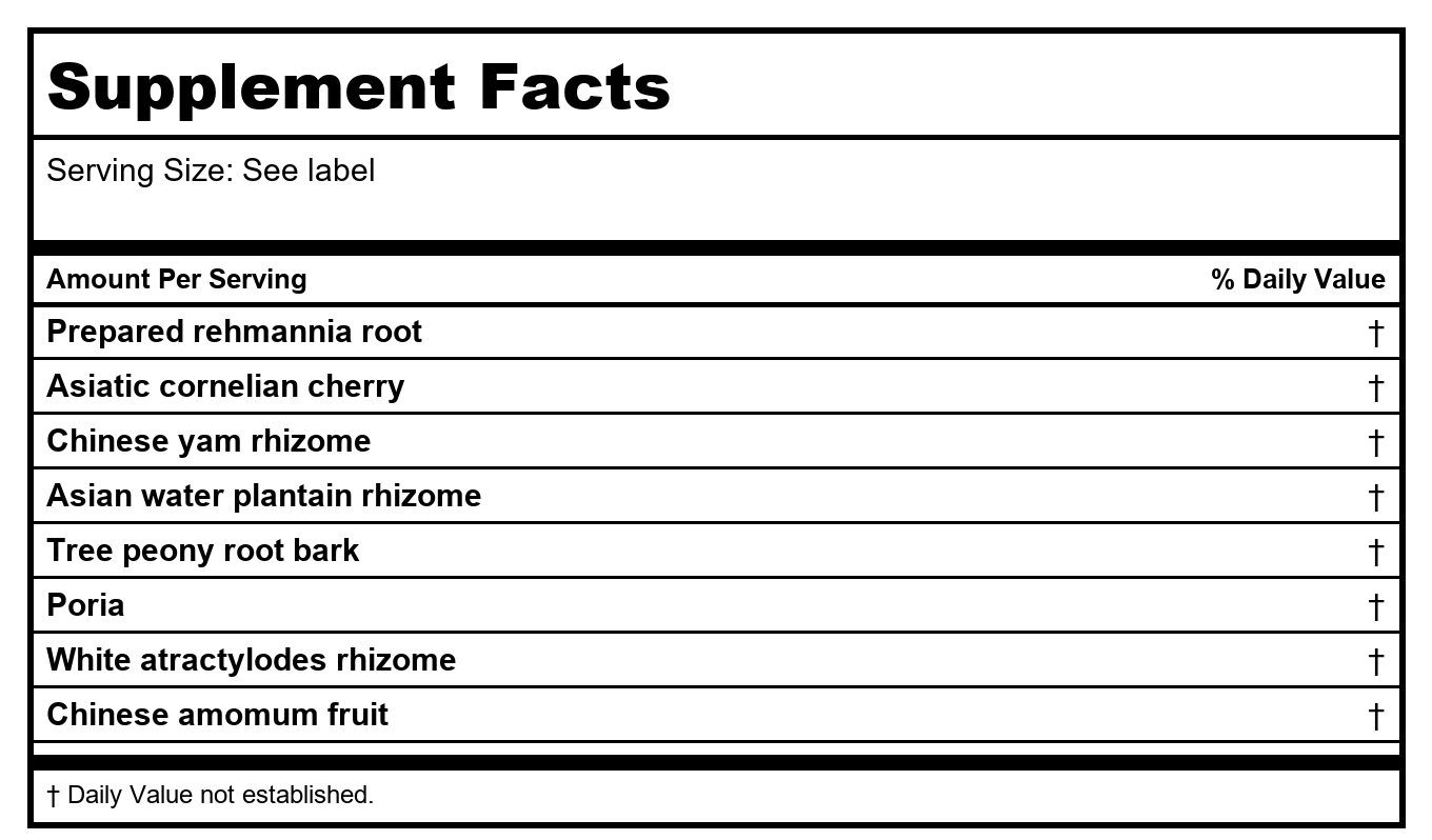 Kan Herb Traditionals Rehmannia Six 1 Ounce
