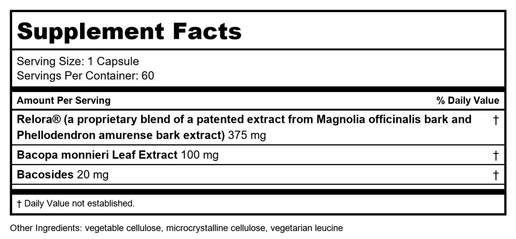 Davinci Labs - Relora? with Bacopa 60 vcaps