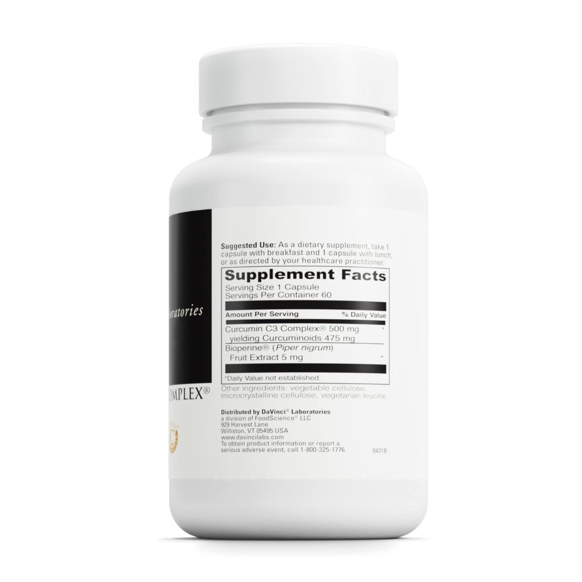 Davinci Labs Curcumin C3 Complex 500 mg 60 VegiCaps