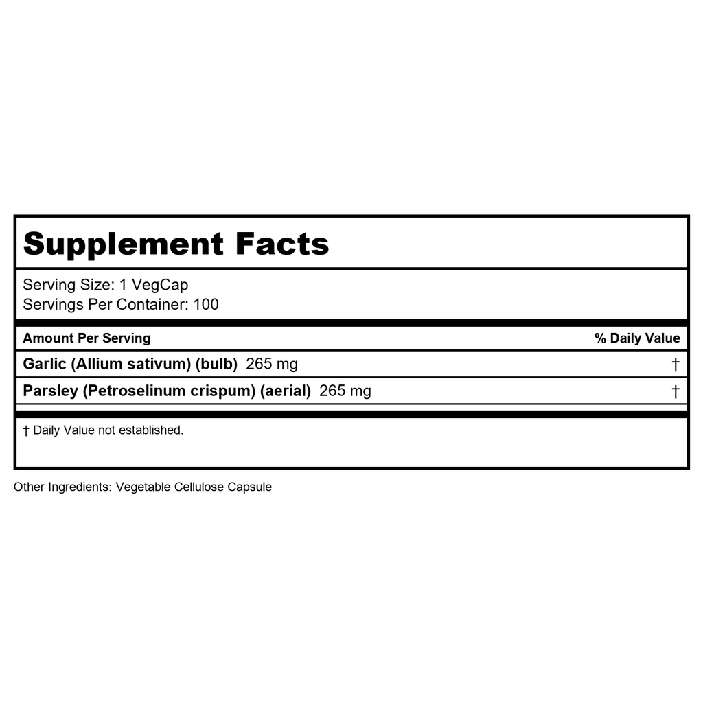 SOLARAY Garlic Bulb & Parsley Leaf 530mg | Healthy Cardiovascular and Immune System Function Support | Non-GMO, Vegan & Lab Verified | 100 VegCaps