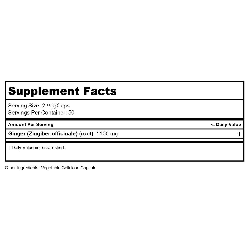 SOLARAY Ginger Root 1100mg | Healthy Digestion, Joints and Motion & Stomach Discomfort Support | Whole Root | Non-GMO & Vegan | 100 VegCaps