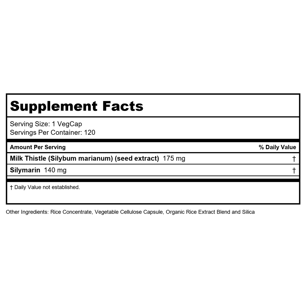 SOLARAY Milk Thistle Seed Extract 175mg Antioxidant Intended to Help Support a Normal, Healthy Liver Non-GMO & Vegan 120 VegCaps