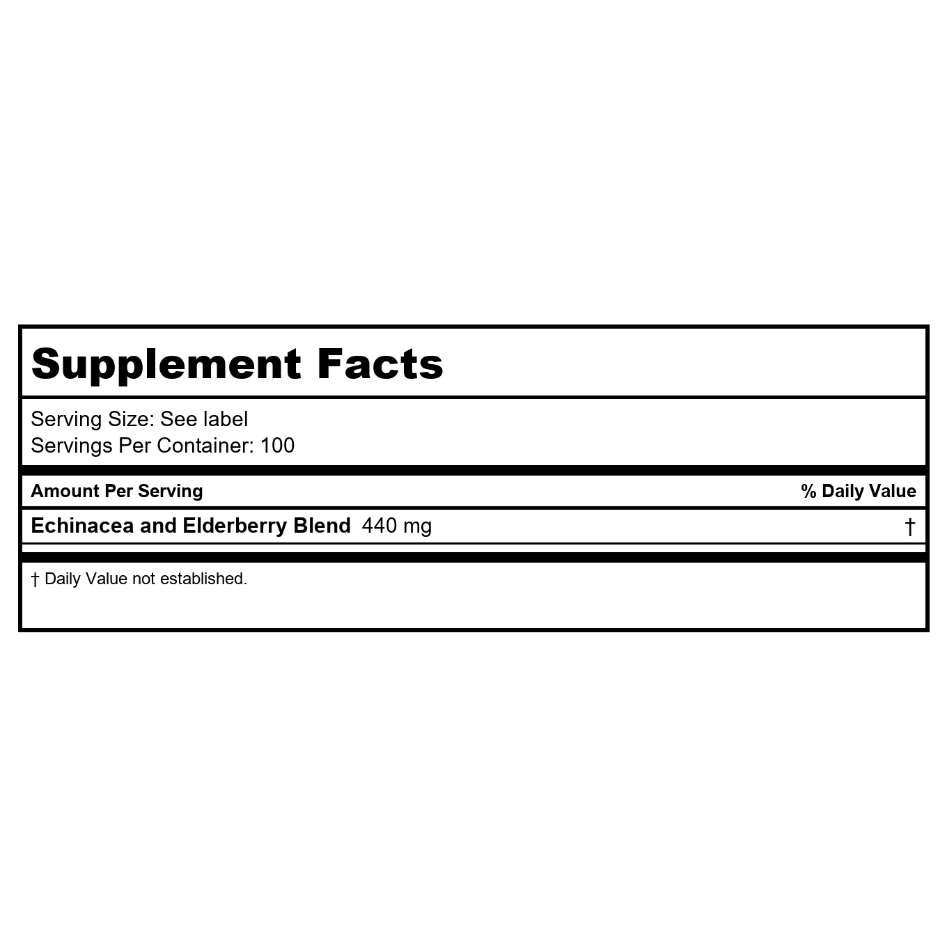 SOLARAY Echinacea and Elderberry Capsules, 440 mg | 100 Count