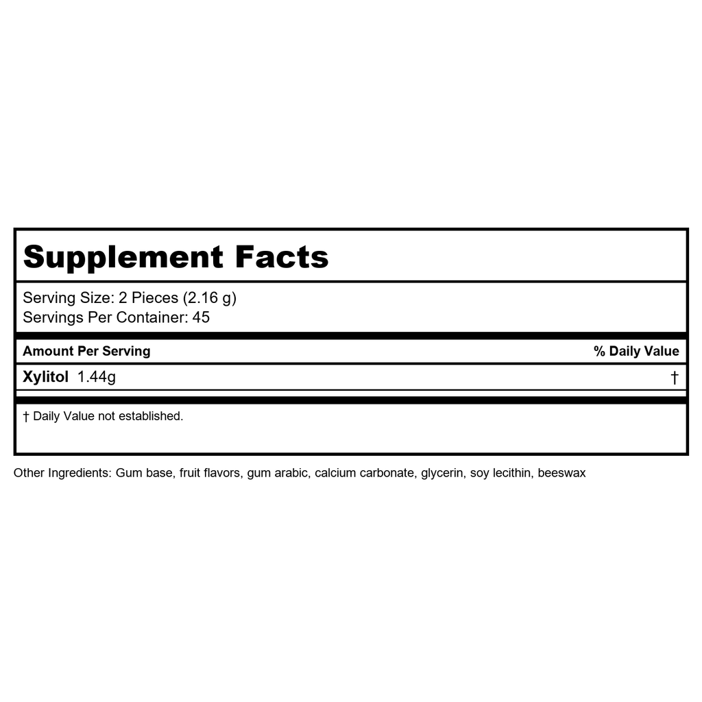 Nutra BioGenesis Xylitol Gum - Xylitol and Beeswax for Oral Care and Dental Health - 90 Pieces, 1 Bottle