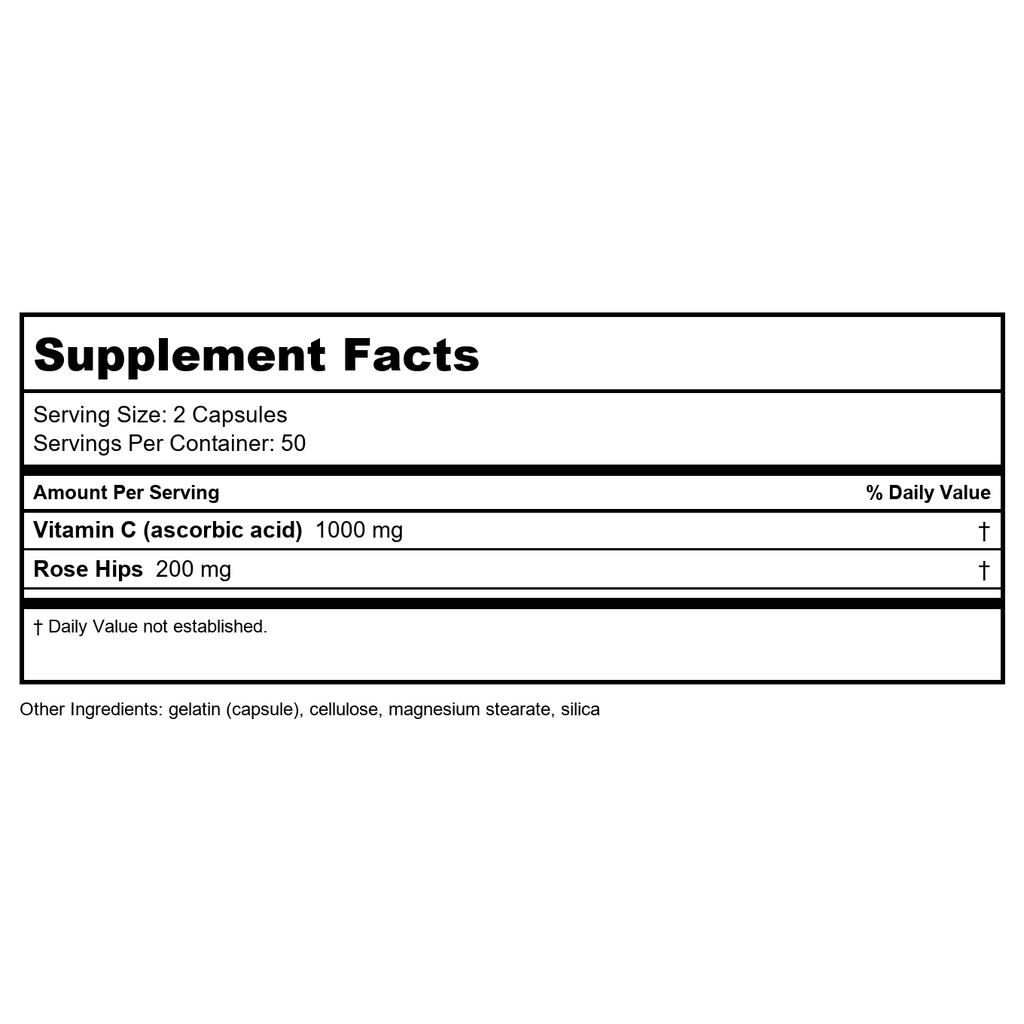 Nature's Way Vitamin C with Rose Hips; 1000 mg per Serving; 100 Capsules