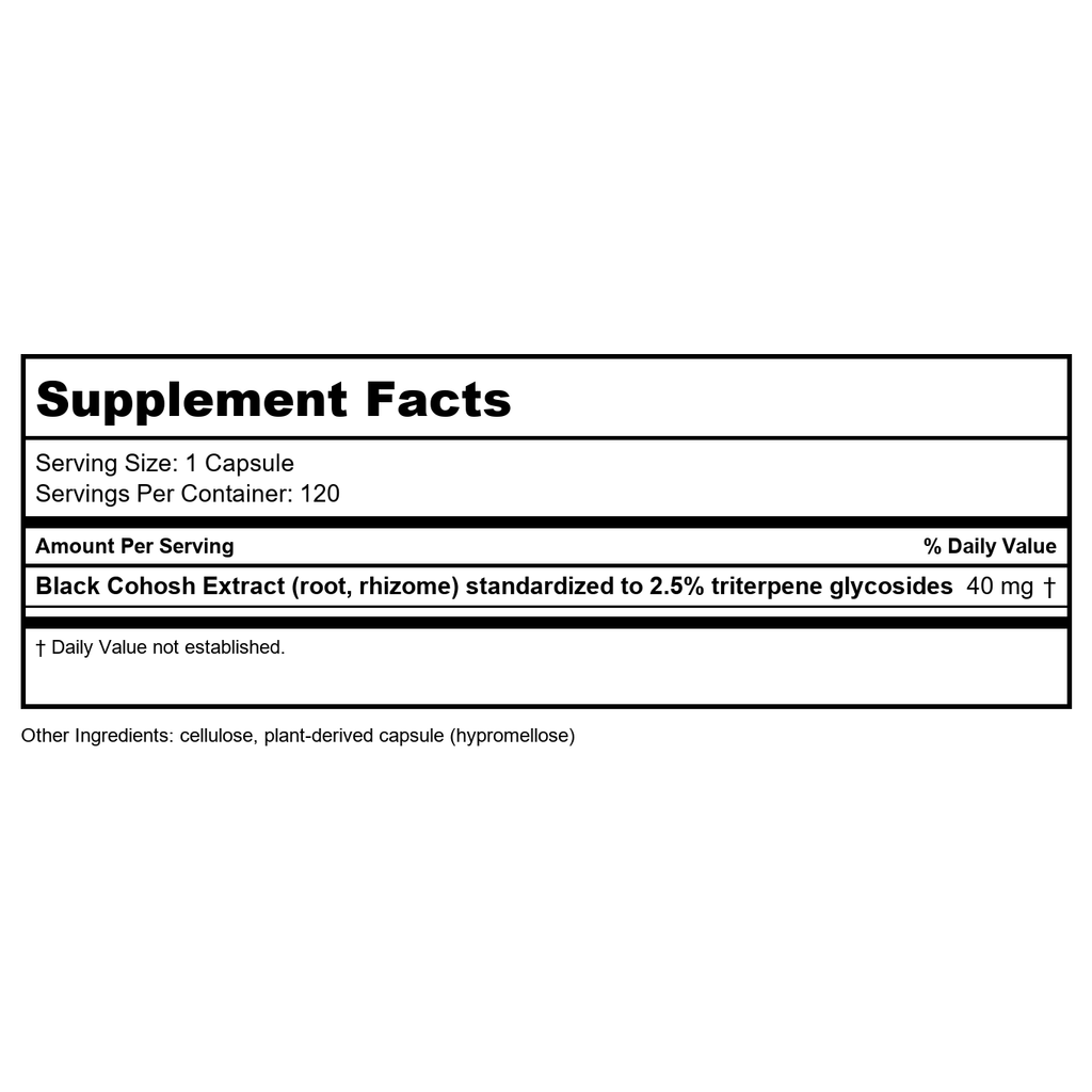 Nature's Way Black Cohosh - 40mg per Serving - Non-GMO - Gluten-Free - 120 Capsules