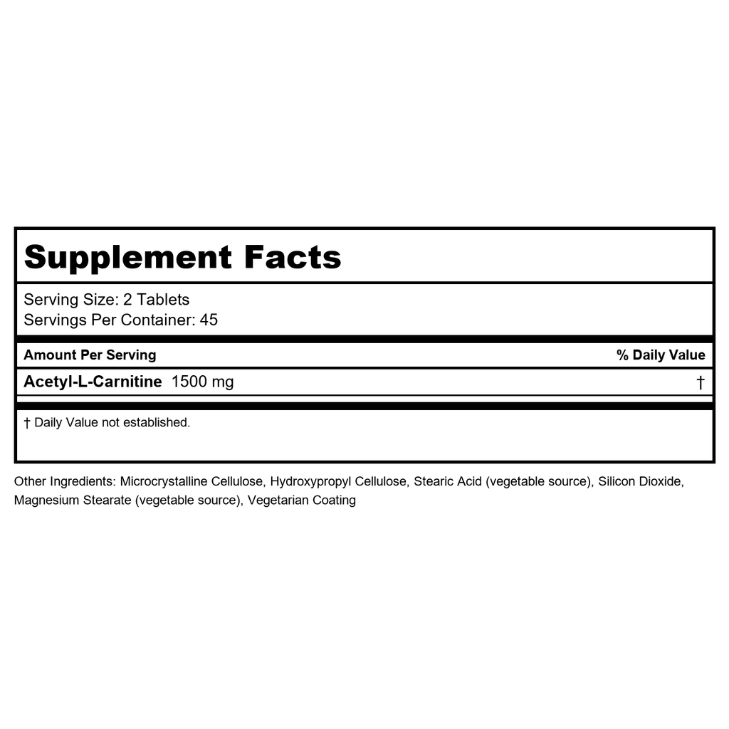 Now Foods Acetyl-L-Carnitine 750 mg 90 Tablets - 0081