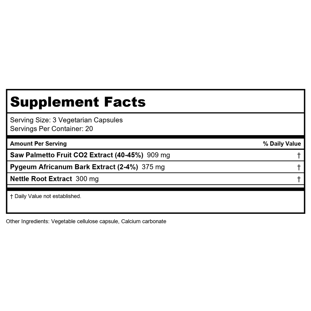 Vital Nutrients Saw Palmetto, Pygeum, Nettle Root 60 Vcaps