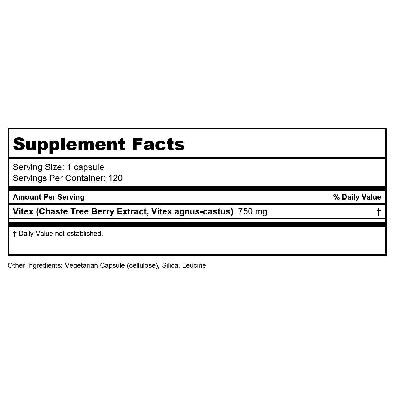 Vital Nutrients Vitex 750 120 Vcaps
