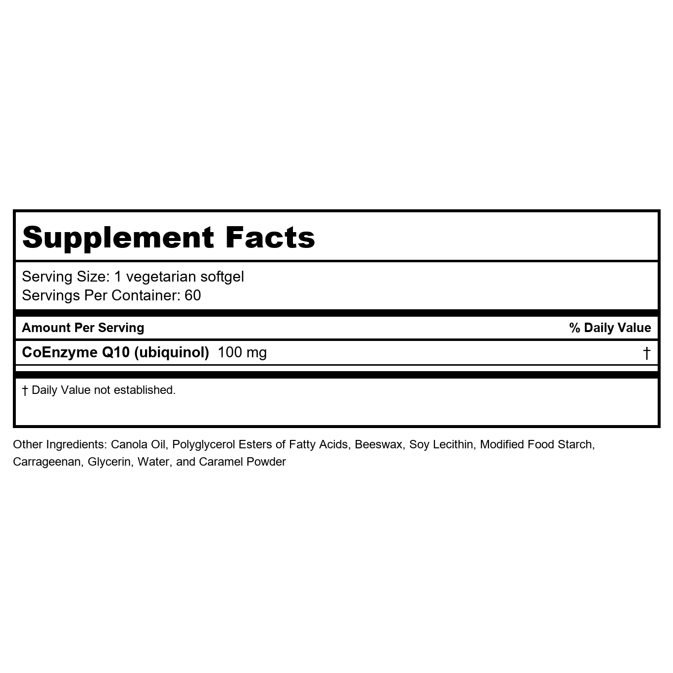 Vital Nutrients Ubiquinol CoQ10 100mg 60 Vcaps