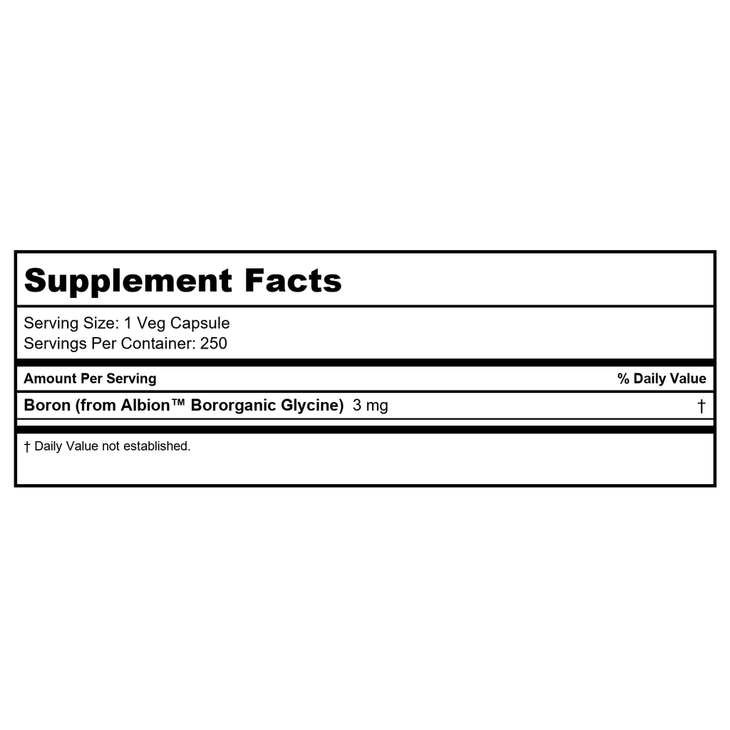 Now Foods Boron 3mg 250 Vcaps - 1412