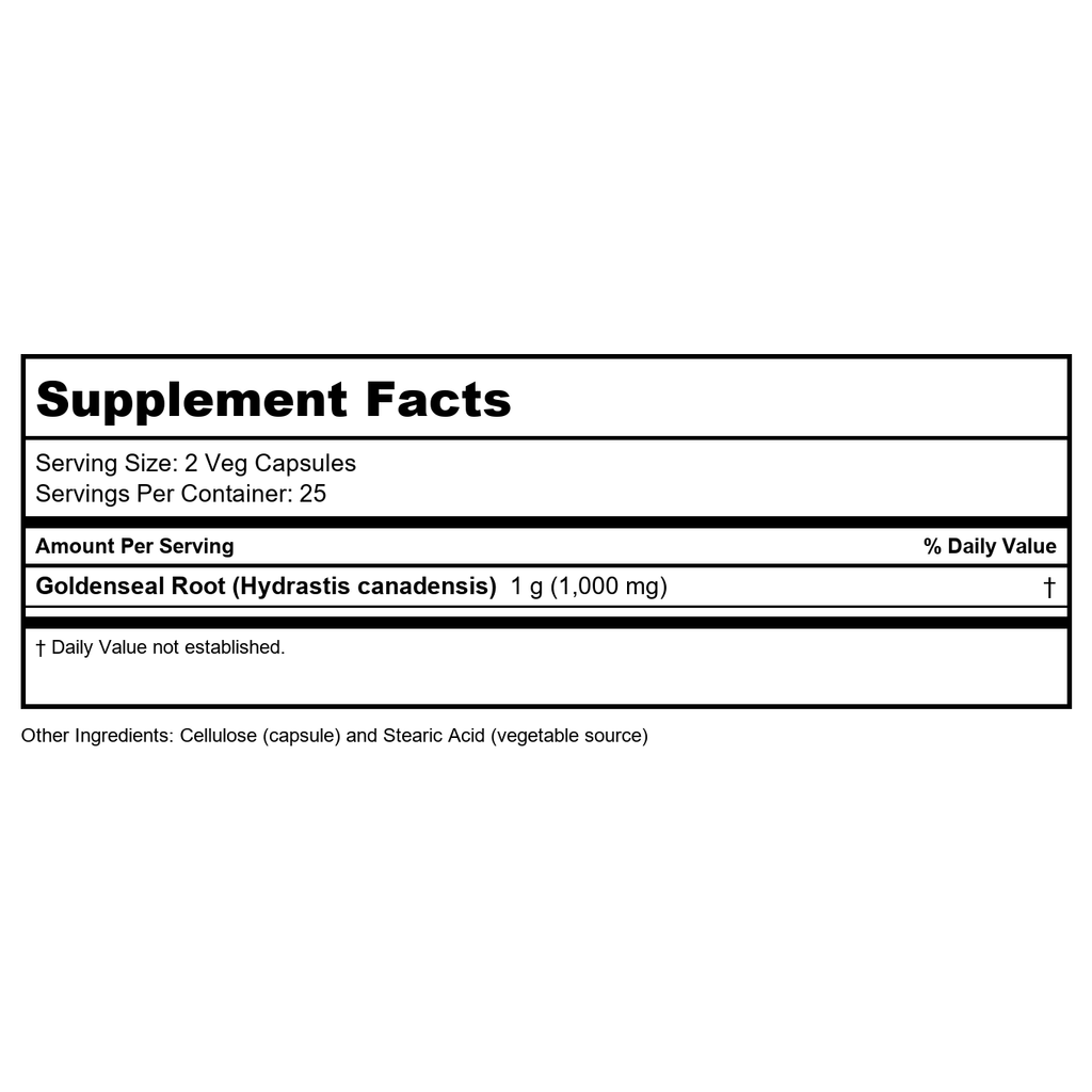 Now Foods Goldenseal Root 500 mg 50 Vcaps - 4690