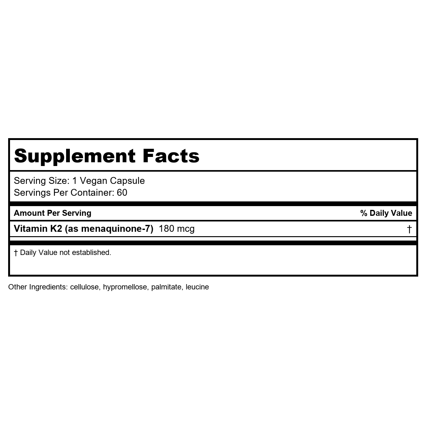 Vital Nutrients K2-7 60 Vcaps