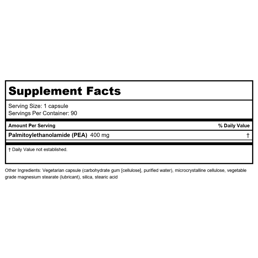 Bioclinic Naturals PEA Palmitoylethanolamide 400 mg 90 Vcaps