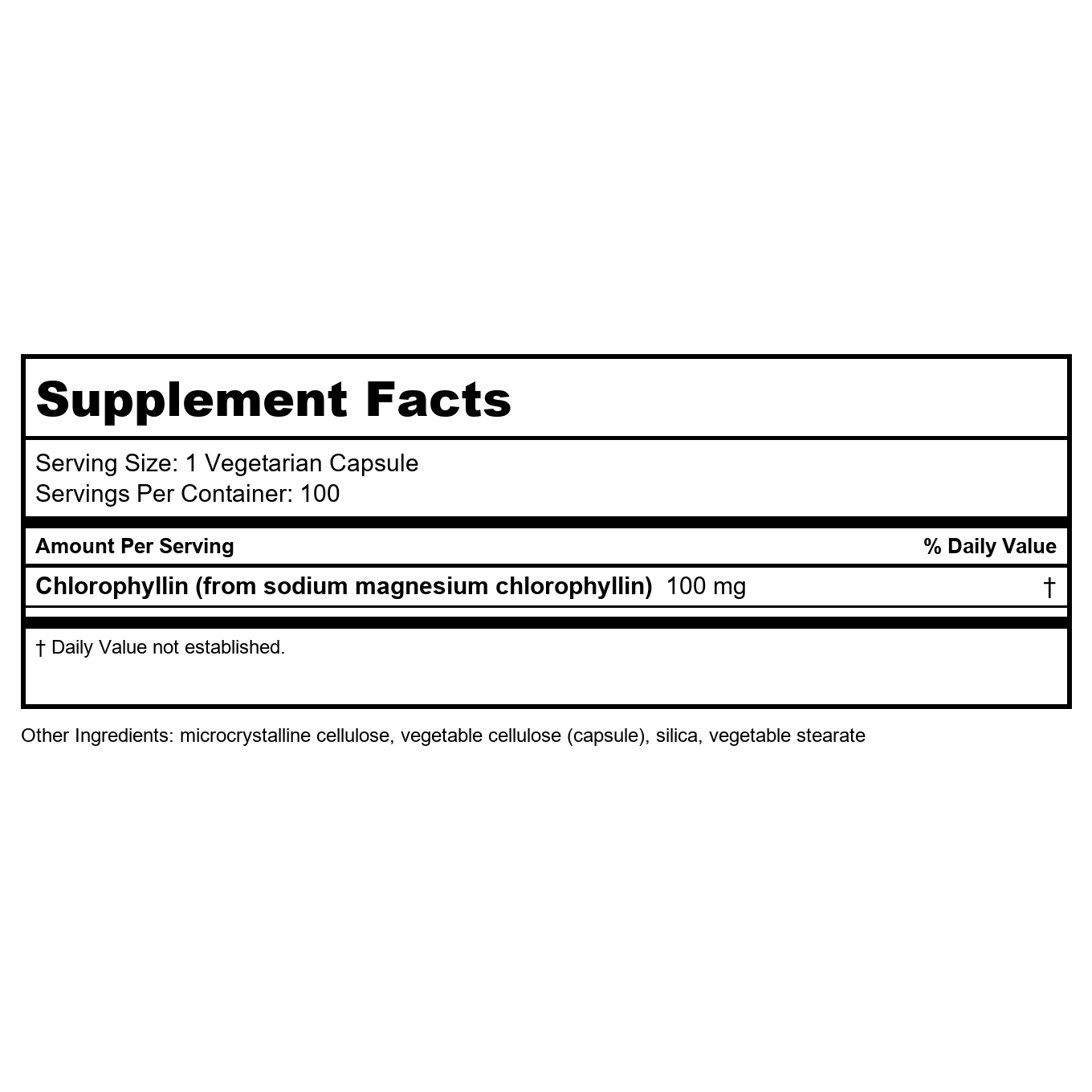Life Extension Chlorophyllin 100mg 100 Vcaps
