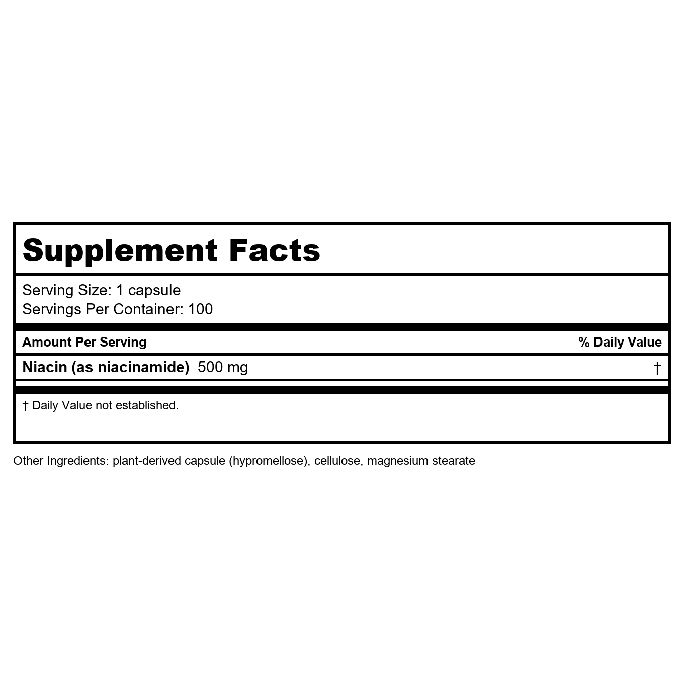 Nature's Life Niacinamide 500 mg 100 Tablets - 2 Pack