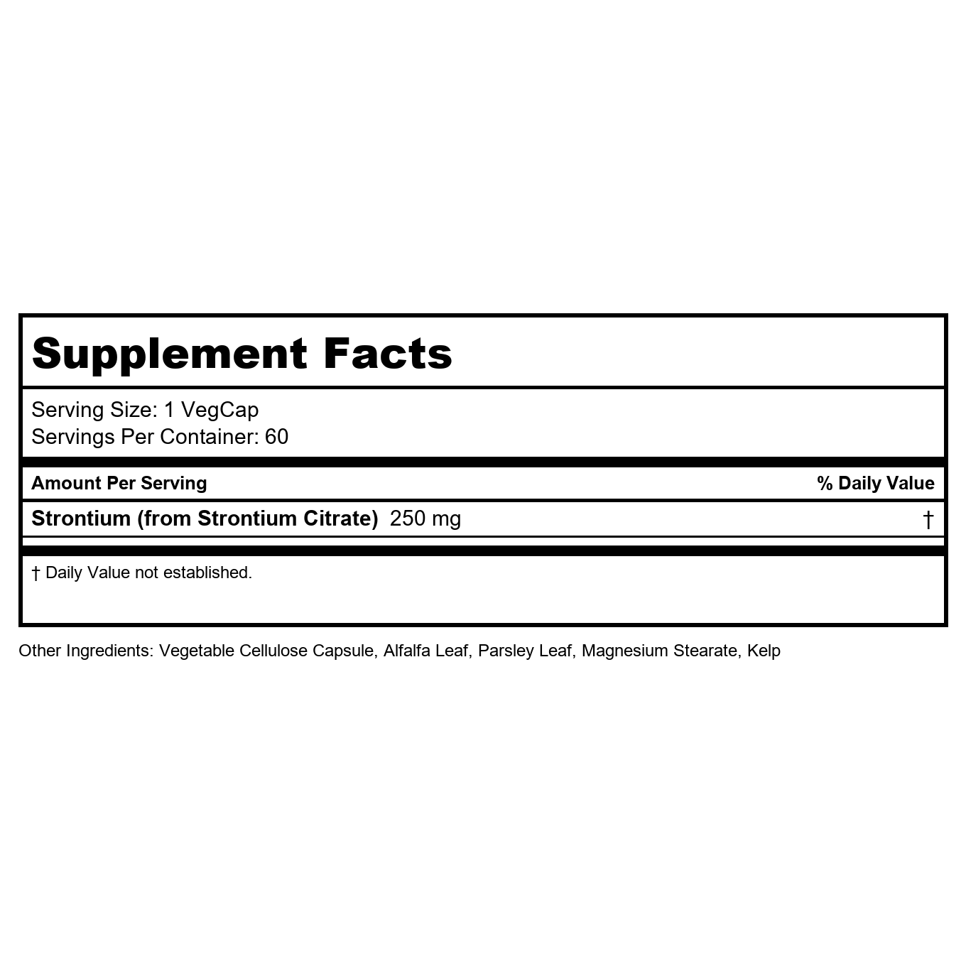 Solaray Strontium Citrate 250mg 60 Vcaps - 2 Pack
