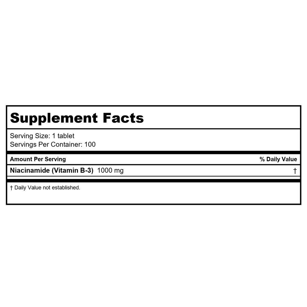 Natures Life Niacinamide 1000 mg 100 Tablets - 2 Pack