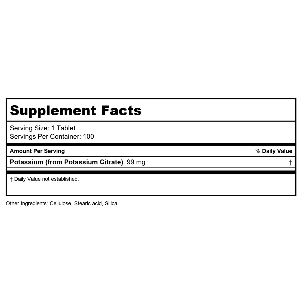 Kal Potassium 99 Citrate 100 Tablets   13794