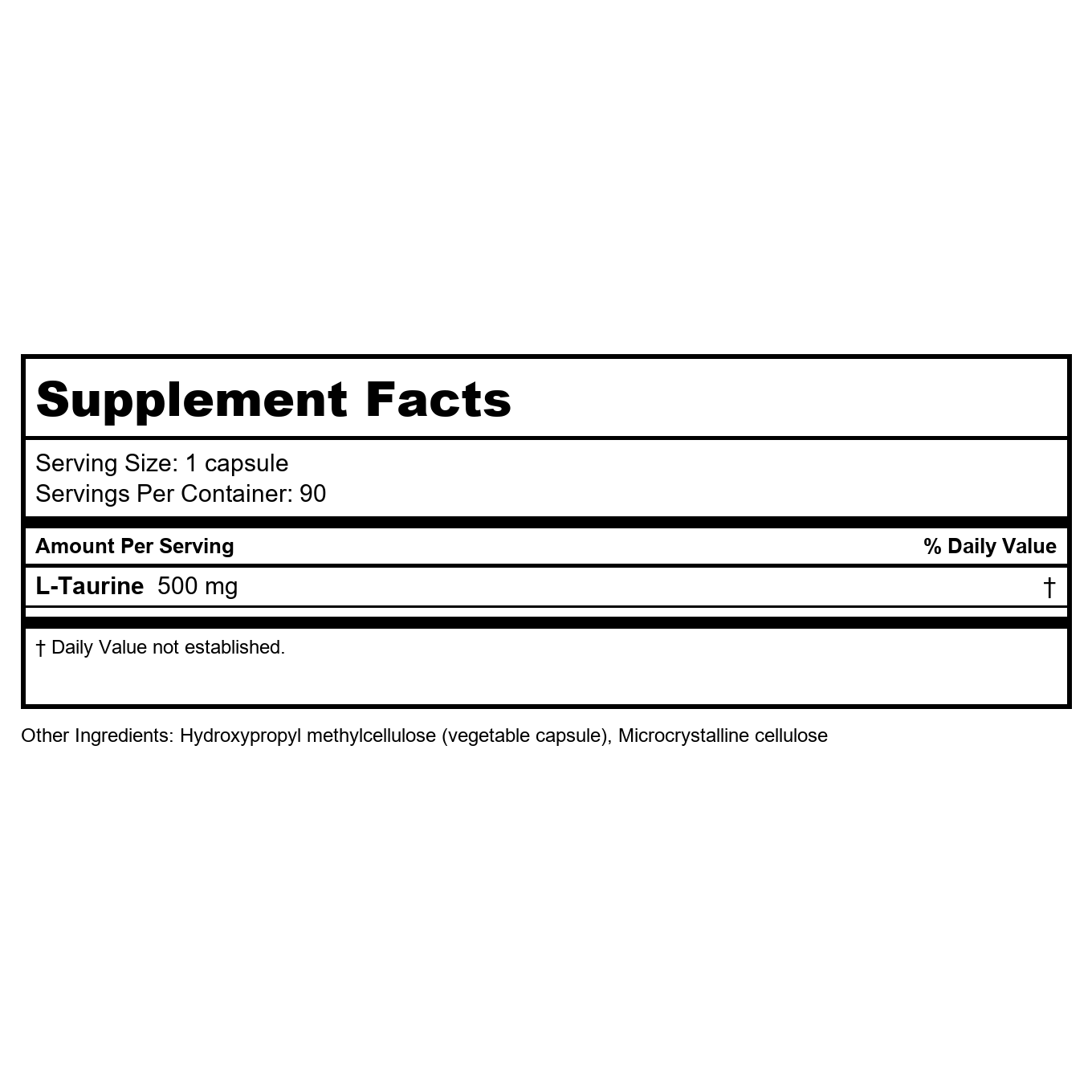 NuMedica Taurine 90 Capsules