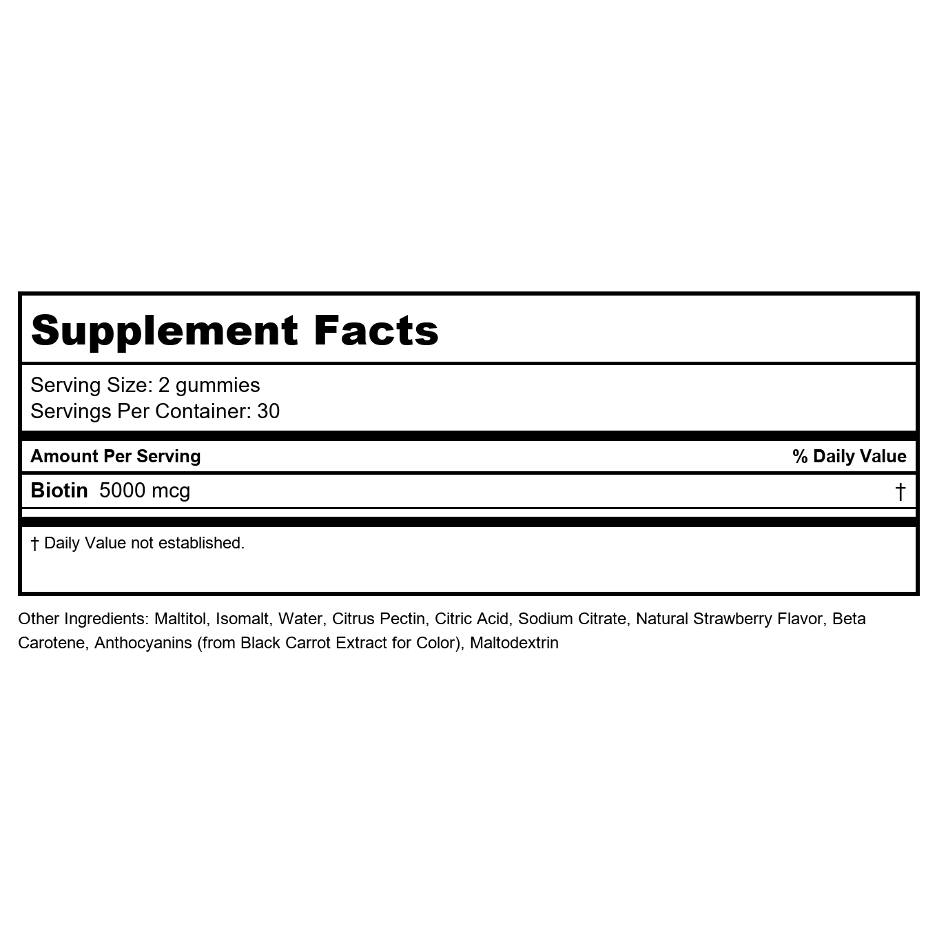 Codeage - Hair Gummies With Biotin Pantothenic Acid & Zinc Sugar-Free Strawberry Coconut Flavor - 60 Gummies