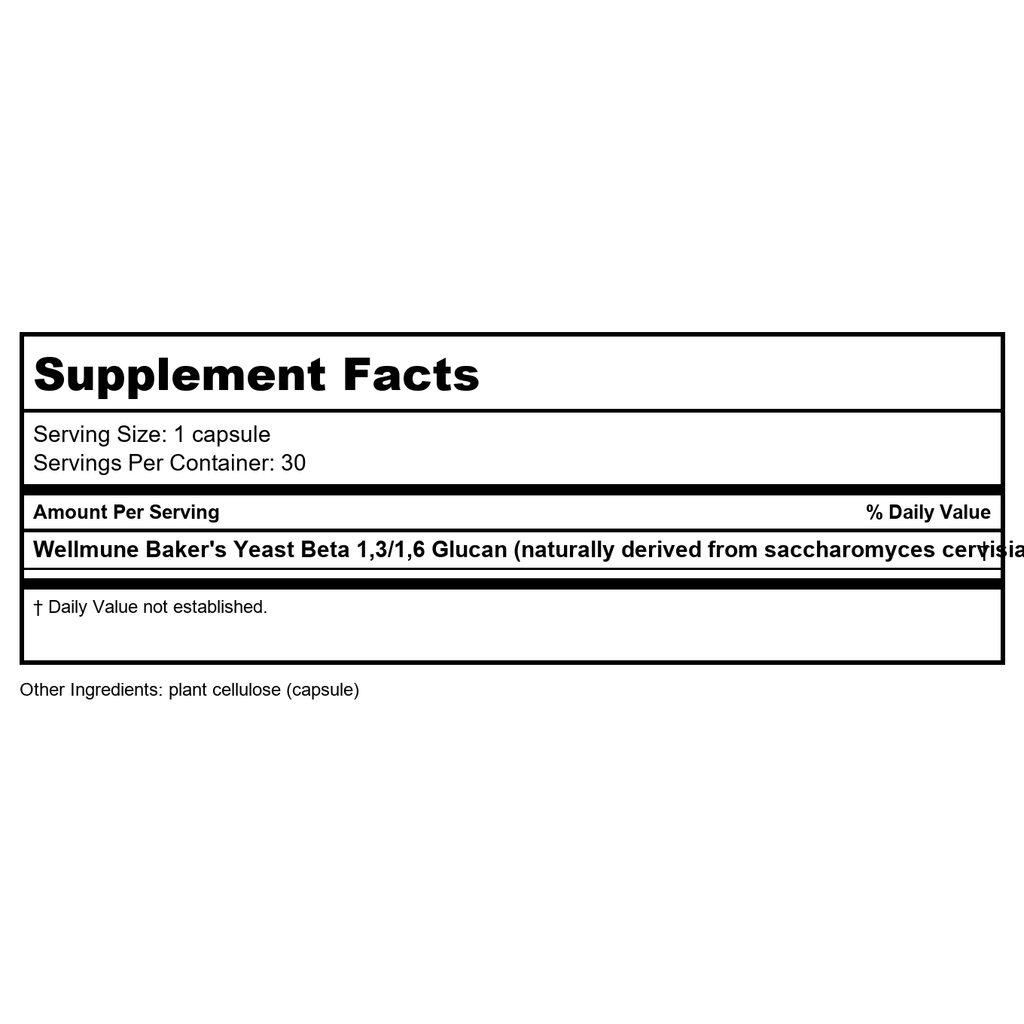 Immune Health Basics - Beta Glutan with Wellmune WGP Immune Support 500 mg. - 60 Capsules