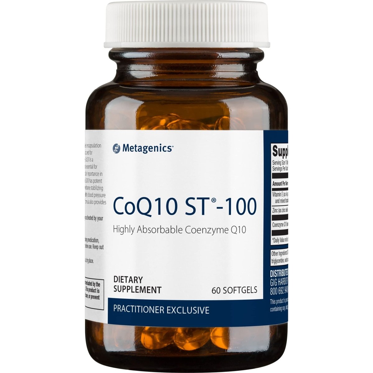 Metagenics CoQ10 ST-100, Highly Absorbable 100 mg Coenzyme Q10 Supplement to Help Support Energy Production and Cardiovascular Function - 60 Count