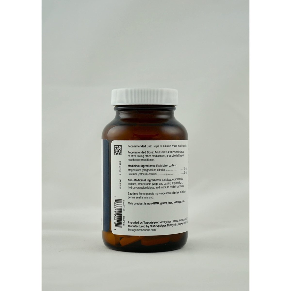 Metagenics Mag Citrate, Magnesium Citrate Supplement with Calcium to Help Support Healthy Muscle Function - 30 Servings