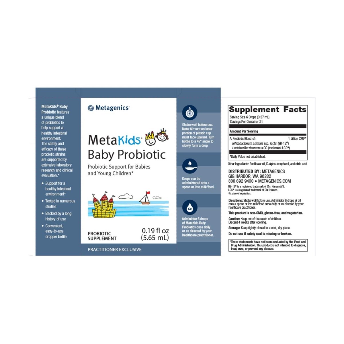 Metagenics MetaKids? Baby Probiotic ? Probiotic Support for Babies and Young Children* | 21 Servings