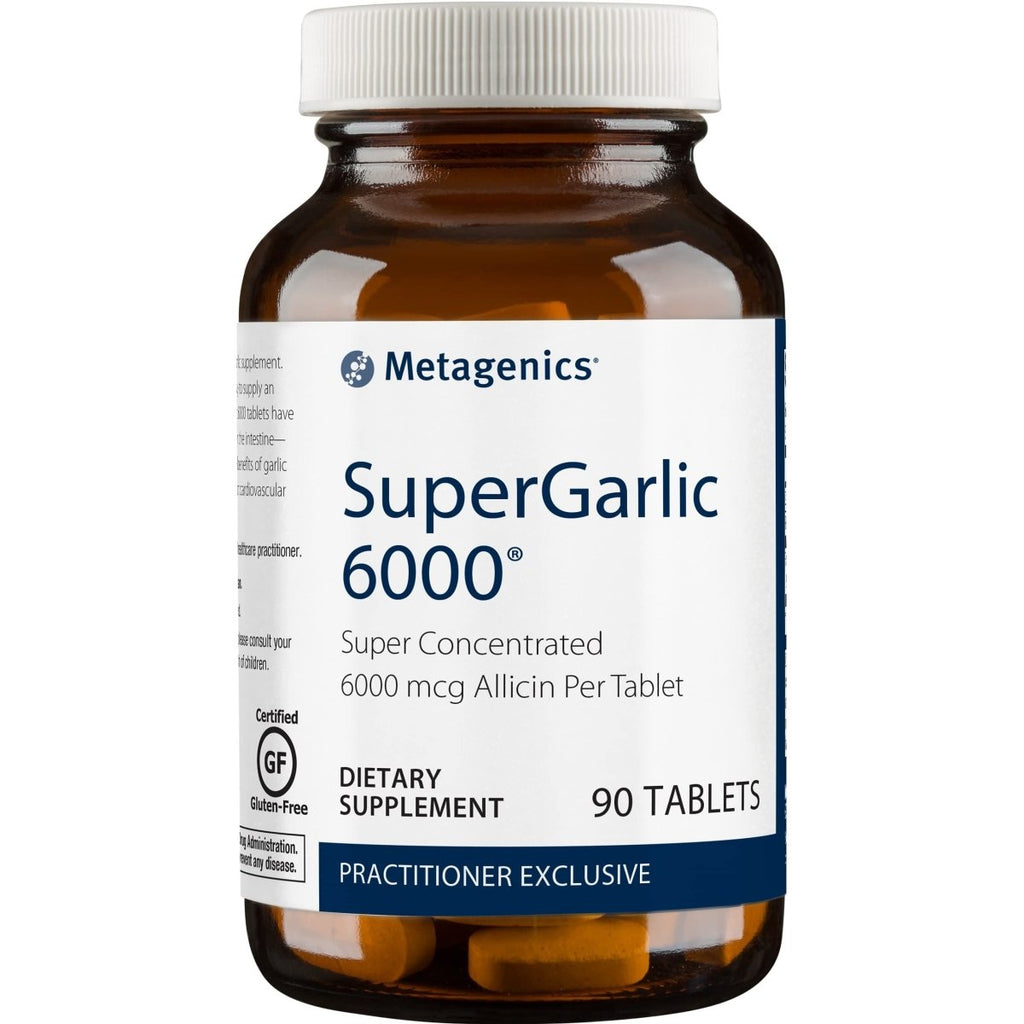 Metagenics SuperGarlic 6000, Concentrated Garlic Supplement, 6000 mcg Allicin Per Tablet to Help Support Healthy Triglycerides - 90 Count