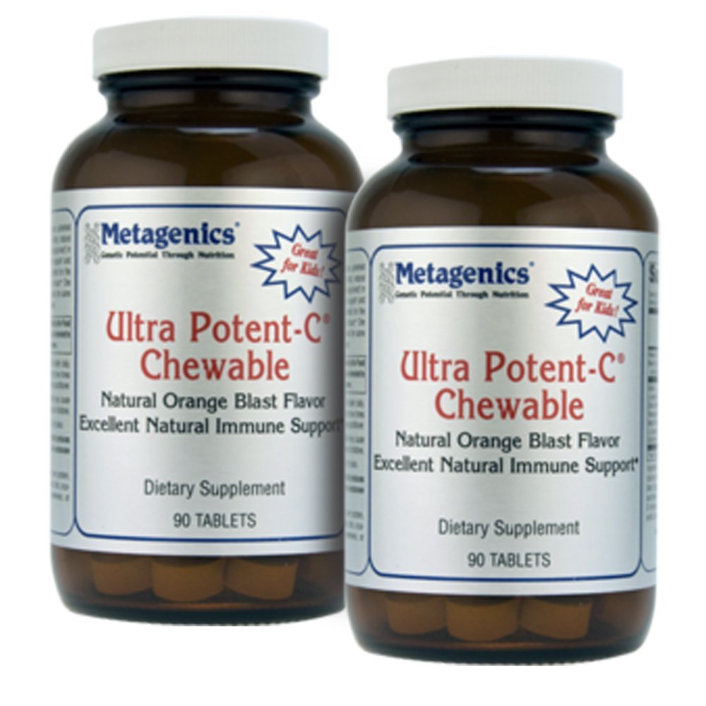 Metagenics Ultra Potent-C Chewable Natural Orange Blast Flavor 90 Tabs - TwinPak