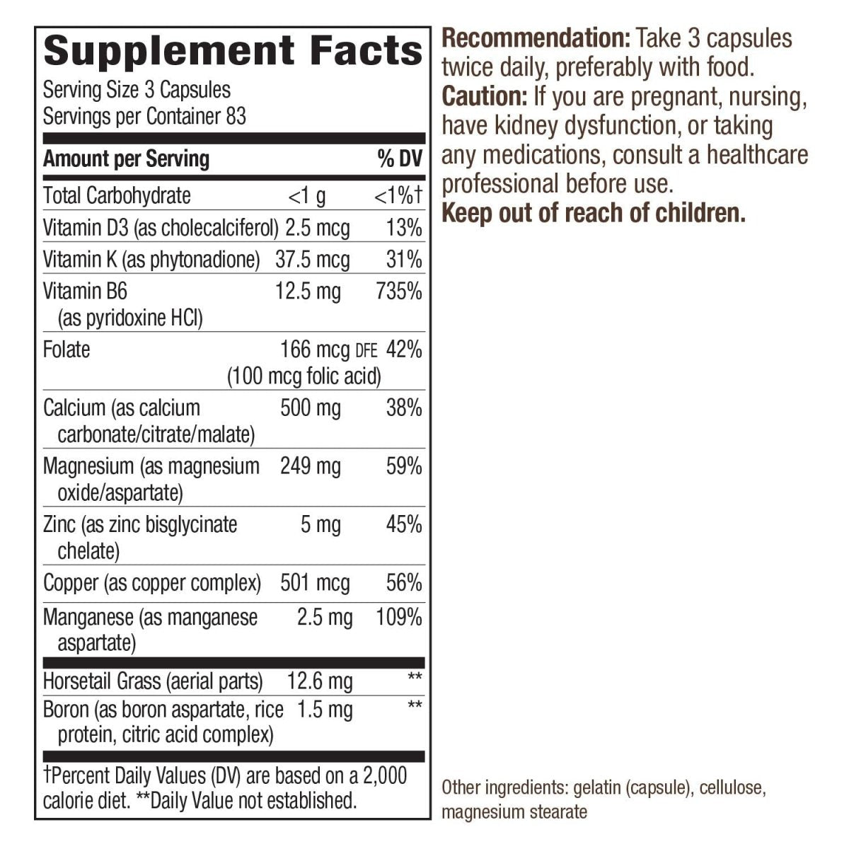 Nature's Way Calcium Complex Advanced Bone Formula, Helps Maintain Normal Bone Density and Development*, 250 Capsules