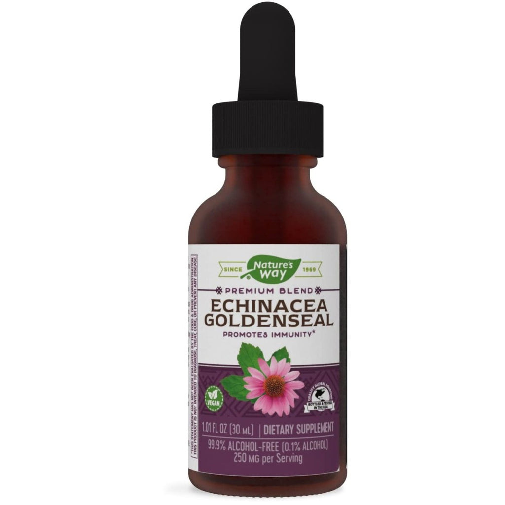 Nature's Way Premium Formula Echinacea-Goldenseal,Liquid, 250 mg per serving, 1.01 Oz.