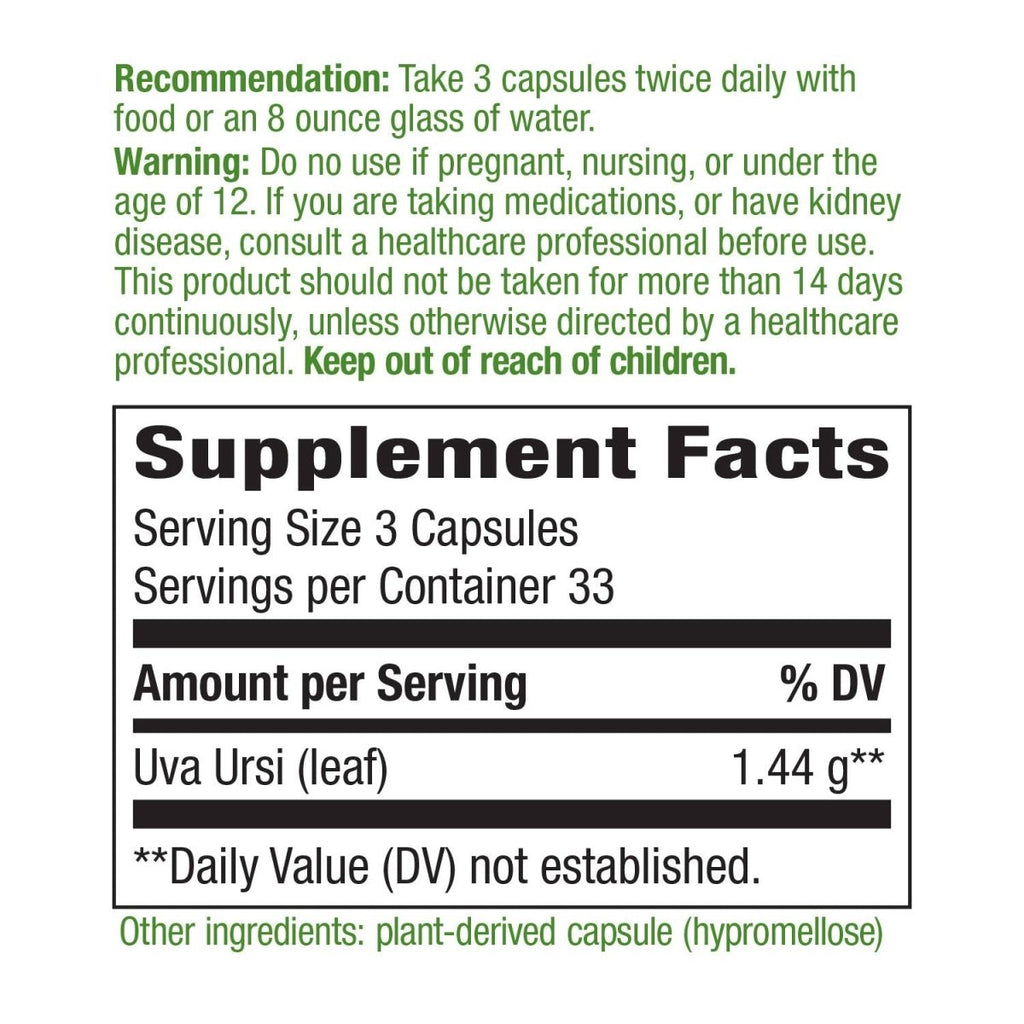 Nature's Way Uva Ursi 1440 mg 100 Capsules
