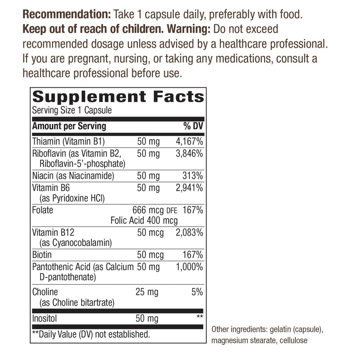 Nature's Way Vitamin B-50 Complex Capsules - Comprehensive B-Vitamin Support