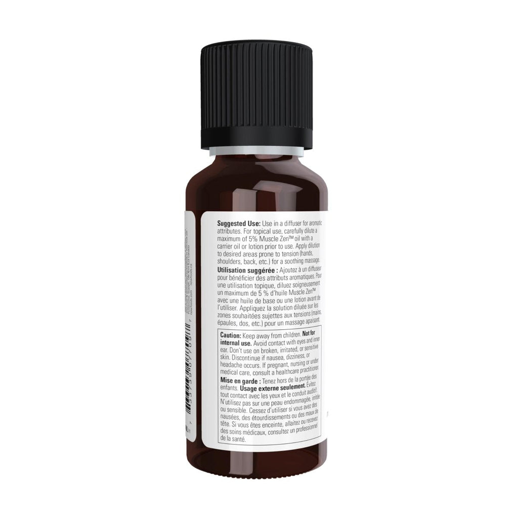 NOW Essential Oils, Muscle Zen? Essential Oil Blend for Sports Massage, Steam Distilled, 1-Ounce