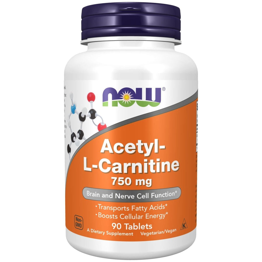 Now Foods Acetyl-L-Carnitine 750 mg 90 Tablets - 0081