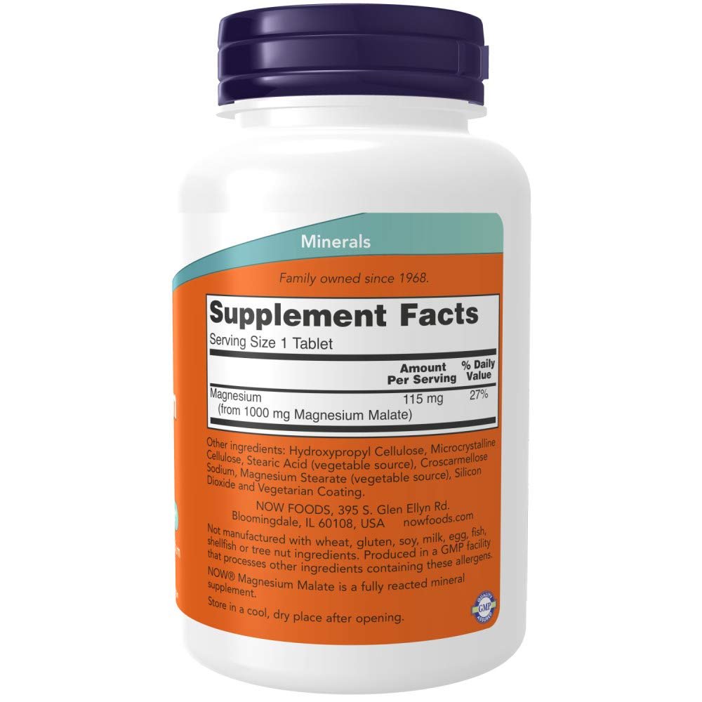 Now Foods Magnesium Malate 1000 mg 180 Tablets - 1300